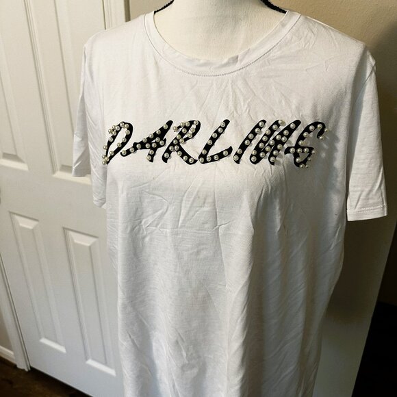 DARLING white t-shirt - Size XL - Picture 2 of 3